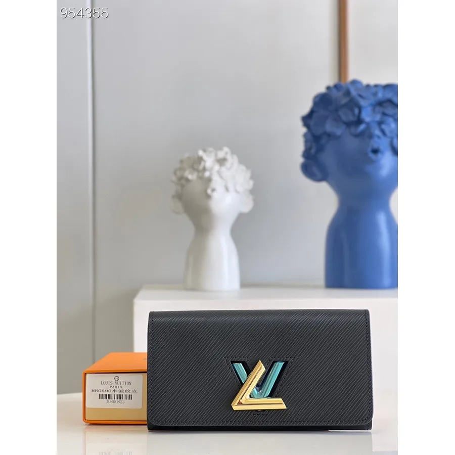 Louis Vuitton Twist Wallet 20cm Epi Canvas Couro Primavera/verão 2022 Coleção M80690, Preto