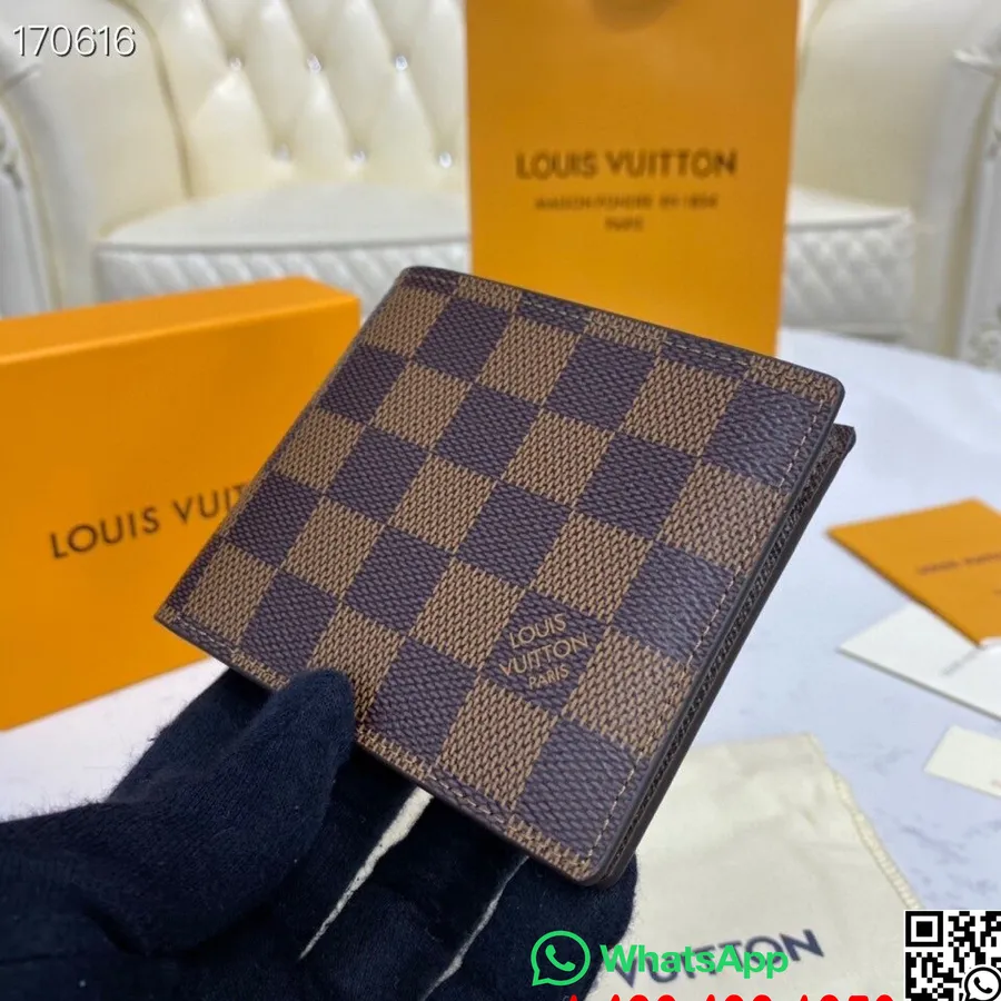 Louis Vuitton Slaids Id Maciņš 12cm Damier Ebene Canvas Pavasara/vasaras 2020 Kolekcija N64002, Brūns