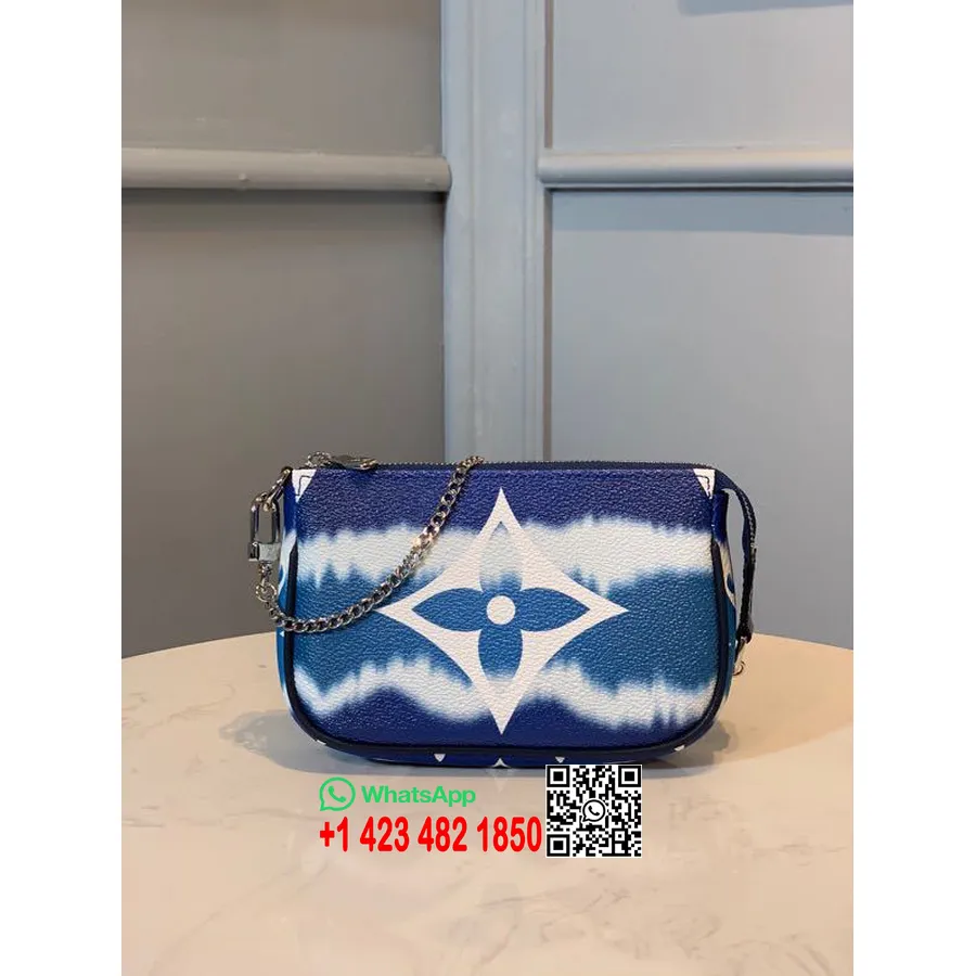 Louis Vuitton Nyakkendőfesték Escale Pochette Kiegészítők 15cm Monogram Vászon Tavasz/nyár 2020 Kollekció M69269, Kék