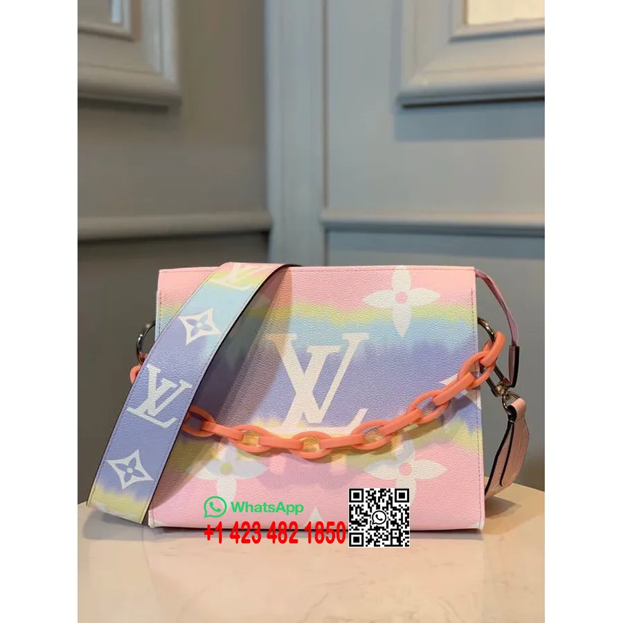 Louis Vuitton Batik-Escale-Pochette 26 Cm Mit Kette, Monogramm-Leinwand, Frühjahr/Sommer-Kollektion 2020, M69269, Pastellrosa