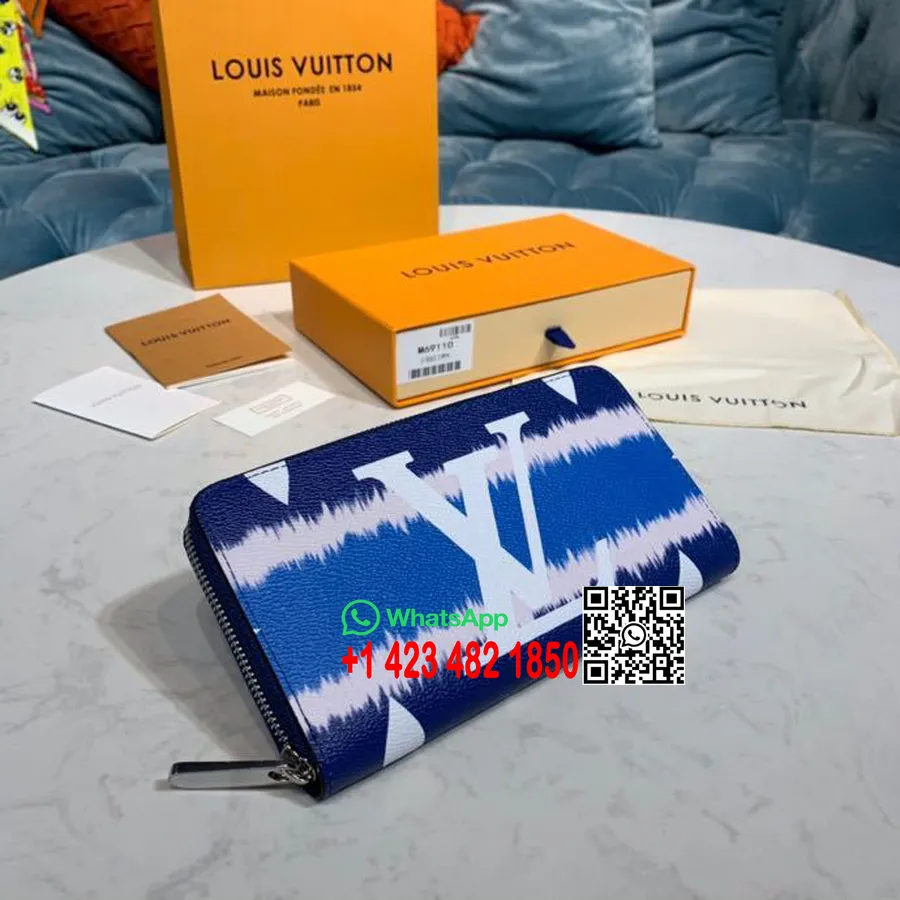 Louis Vuitton Tie Dye Escale Zippy Plånbok 20cm Monogram Canvas Vår/sommar 2020 Kollektion M69110, Blå