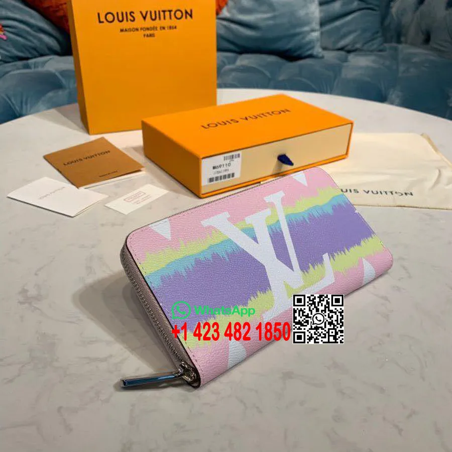 Louis Vuitton Tie Dye Escale Zippy Peňaženka 20cm Monogram Plátno Kolekcia Jar/leto 2020 M69110, Pastelovo Ružová