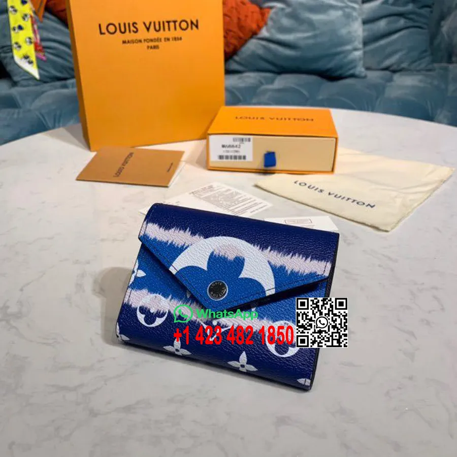 Louis Vuitton Batik Escale Victorine Cüzdan 12cm Monogram Tuval Ilkbahar/yaz 2020 Koleksiyonu M69112, Mavi