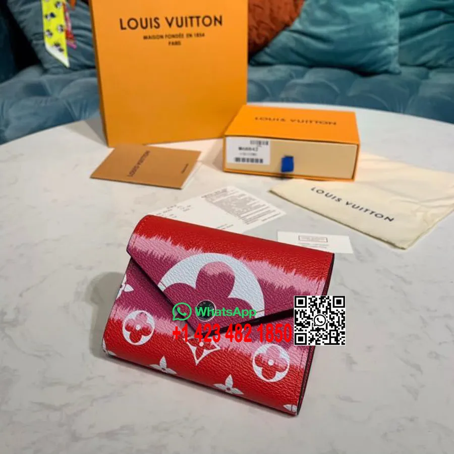 Louis Vuitton Tie Dye Escale Victorine Lommebok 12 Cm Monogram Lerret Vår/sommer 2020 Kolleksjon M68842, Rød