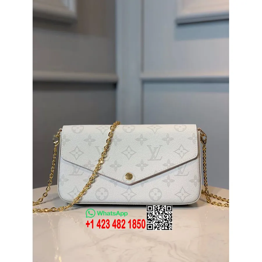 Louis Vuitton Pochette Felicie Monograma Lona Primavera / Verão 2020 Coleção M61276, Branco