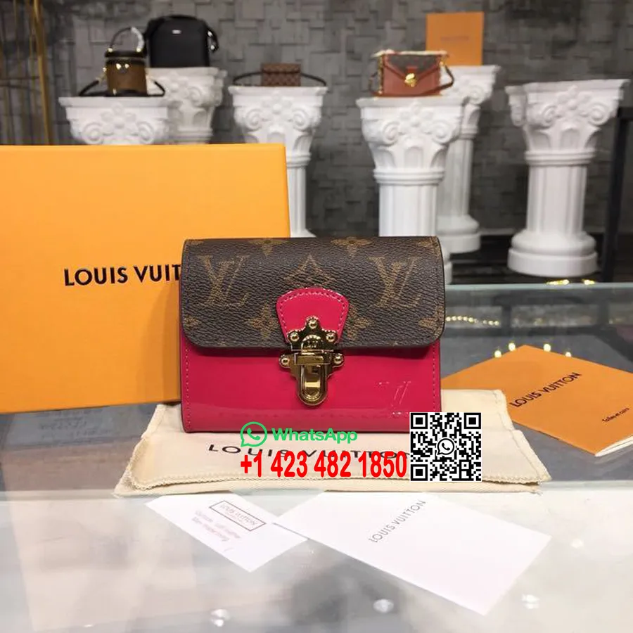 Louis Vuitton Kiraz Ağacı Kompakt Cüzdan Miroir Vernis/monogram Tuval 18cm Ilkbahar/yaz 2019 Koleksiyonu M61911, Fuşya