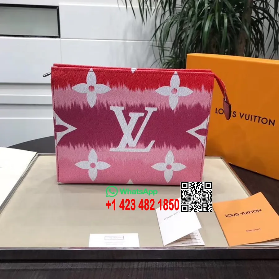 Louis Vuitton Tuvalet Poşeti 25cm Monogram Dev Tuval İlkbahar/Yaz 2020 Koleksiyonu M69138, Kırmızı