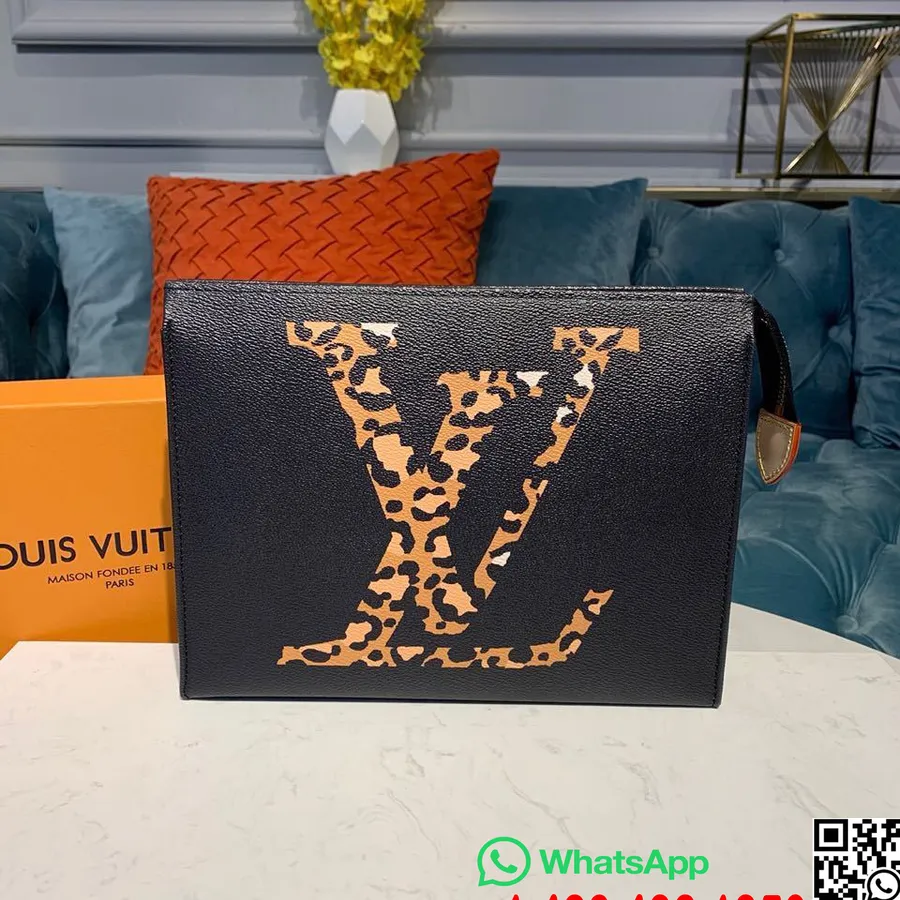 Louis Vuitton Pochette Voyage 25 ס"מ מונוגרמה קנבס בעלי חיים סתיו/חורף 2019 קולקציית M47544, חום