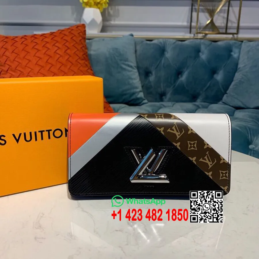 Кошелек Louis Vuitton Twist, 20 см, канва с монограммной лентой, коллекция весна/лето 2019, M60996, черный/коричневый