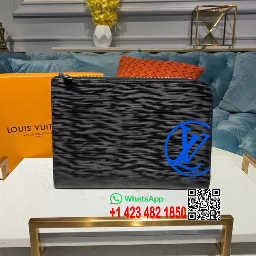 Louis Vuitton Pochette Jour Pm 26cm Epi Canvas Pavasara/vasaras 2019 Kolekcija M60113, Noir/bleu Pop