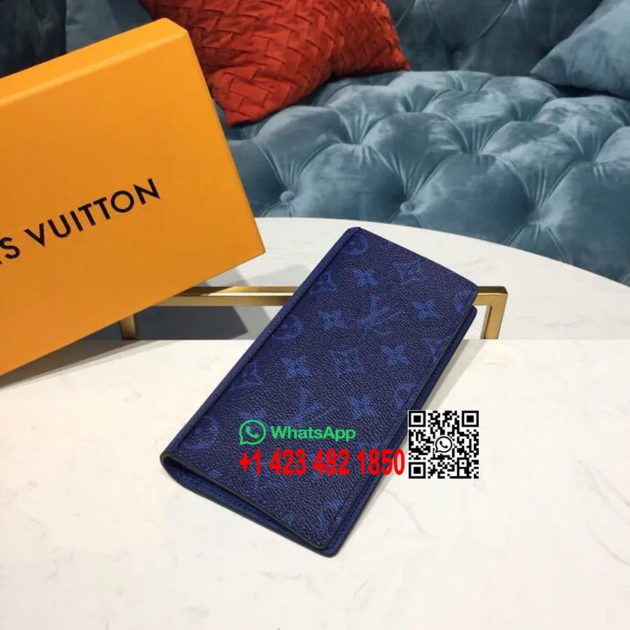 Louis Vuitton Brazza Peněženka 20cm Monogram Kobaltové Plátno Kolekce Jaro/léto 2019 M30297, Tmavě Modrá