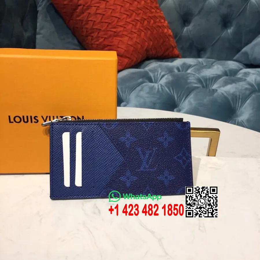 Portefeuille Porte-cartes Louis Vuitton 15cm Toile Monogram Cobalt Collection Printemps/été 2019 M30270, Bleu Marine