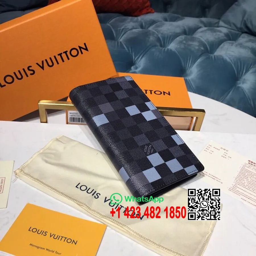 Louis Vuitton Brazza Wallet 20cm Damier Graphite Pixel Canvas Spring/Summer 2019 Collection N60163, Gray