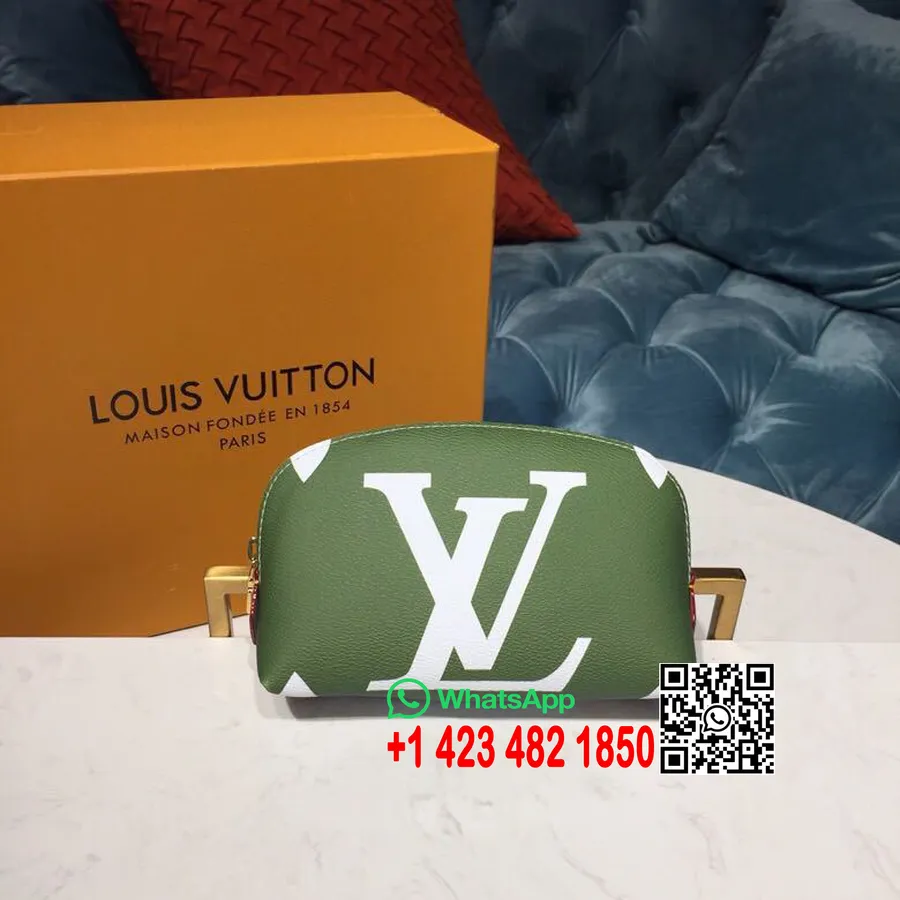 Louis Vuitton Pochette Cosmetique Xl 18cm Monogramma Geant Canvas Pavasara/vasaras 2019 Kolekcija M67693, Kaki