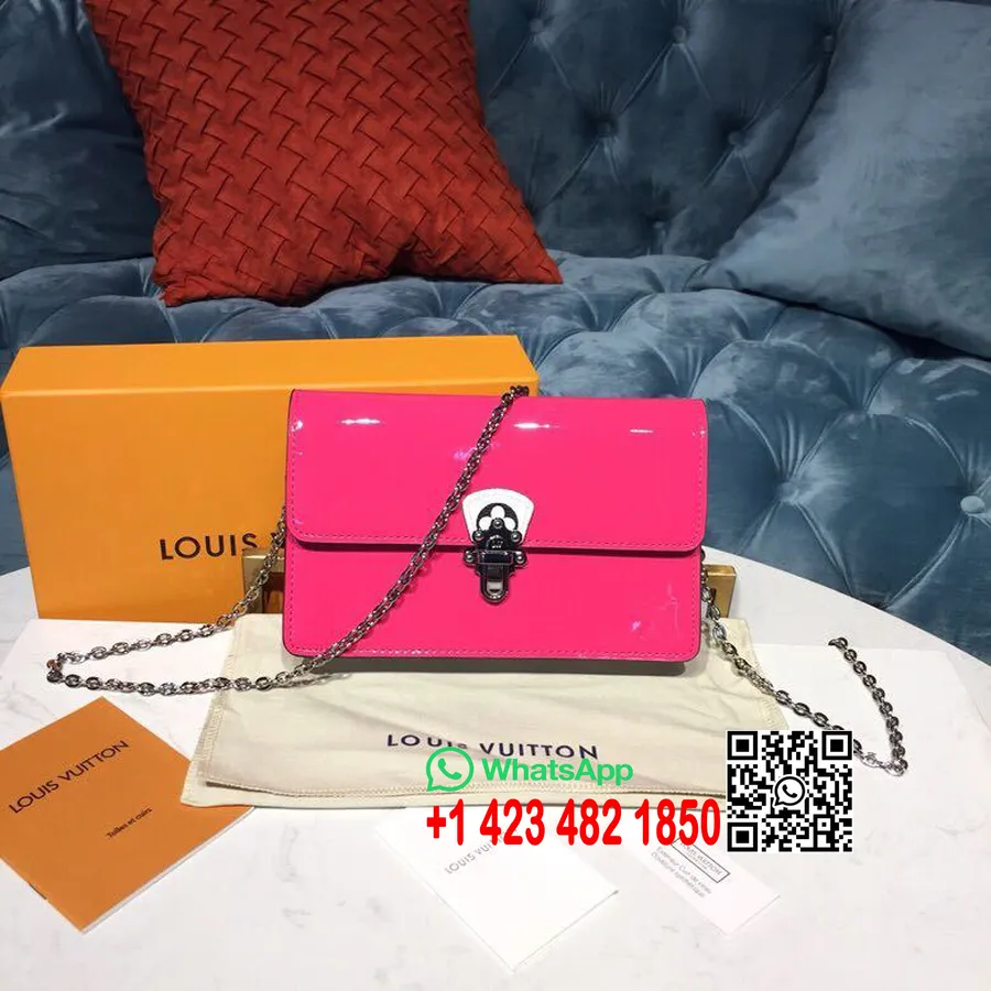 Louis Vuitton Kirsebærtræ Kæde Pung Taske 20cm Monogram Vernis Lærred Forår/sommer 2019 Kollektion M67793, Berlingot Pink