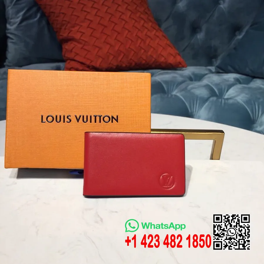 Louis Vuitton Pocket Miroir Aurelien Meigipeegel 10cm Vasikanahast Lõuend Kevad/suvi 2019 Kollektsioon Gi0082, Punane