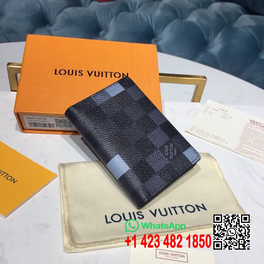 Louis Vuitton Kabatas Organizators 12 Cm Damier Grafīta Pikseļu Audekls 2019. Gada Pavasara/vasaras Kolekcija N60159, Pelēka