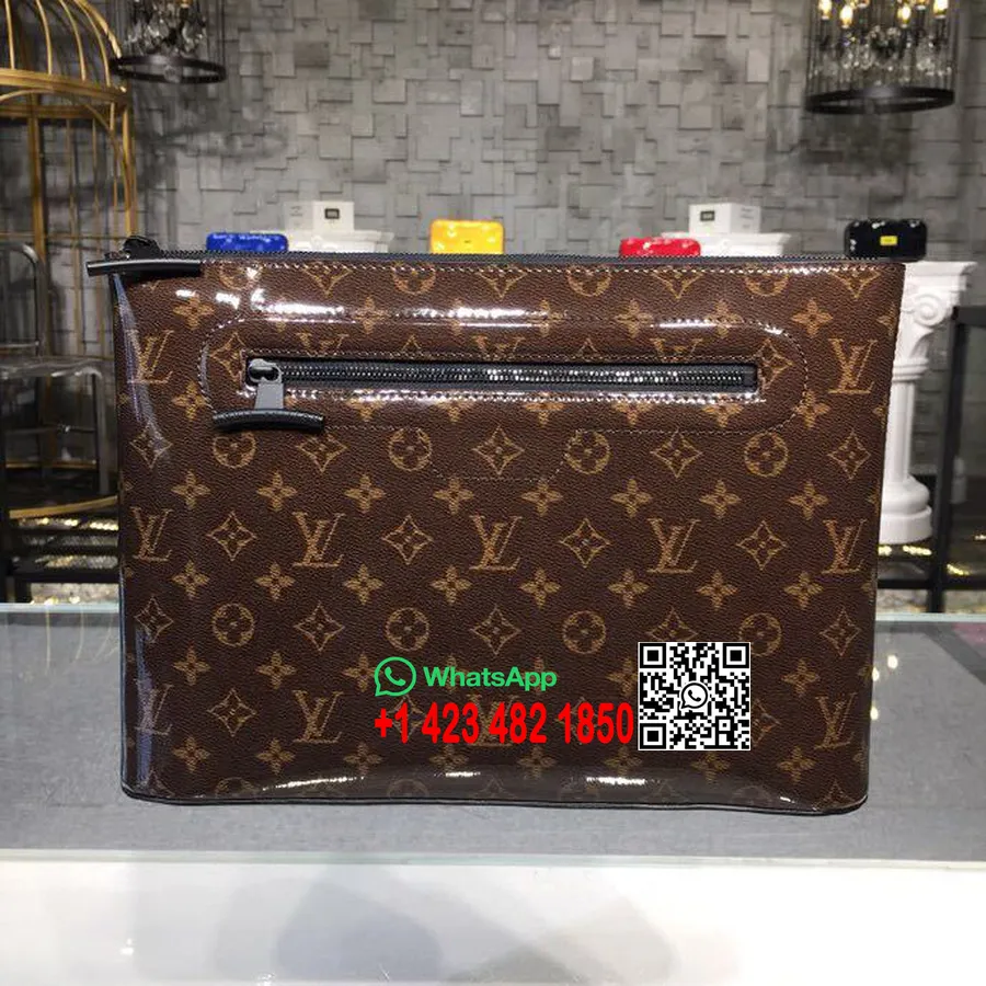 Louis Vuitton Pochette Cosmos Bolsa Clutch Monograma Esmalte Lona Coleção Outono / Inverno 2018 M63271, Marrom