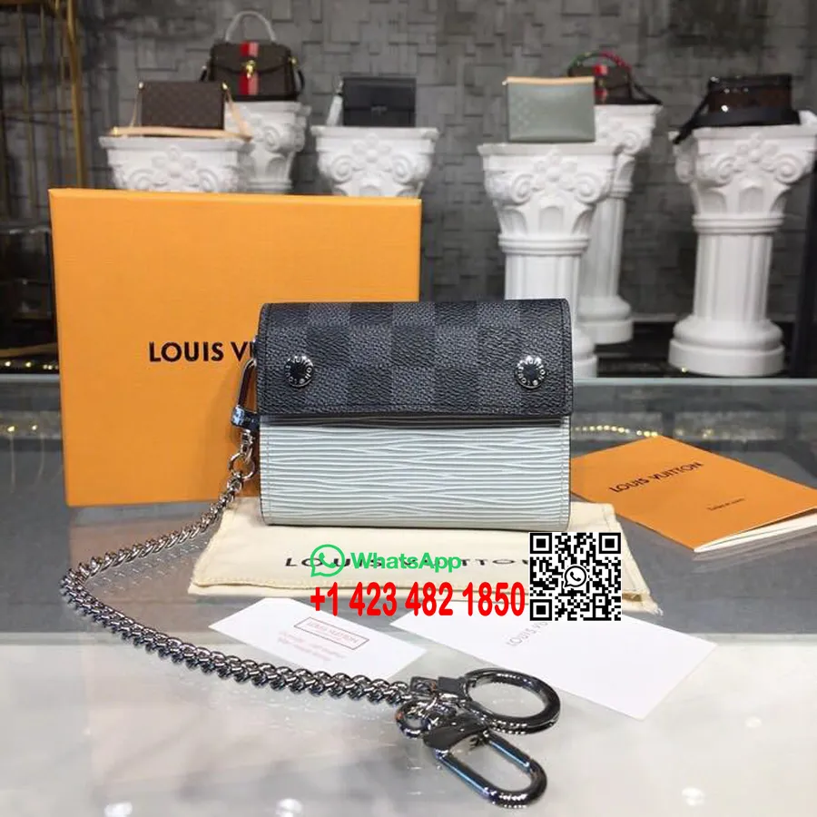 Louis Vuitton Szegecsek Láncos Pénztárca Damier Grafit Vászon/epi Vászon ősz/tél 2018 Kollekció M63510, Piros