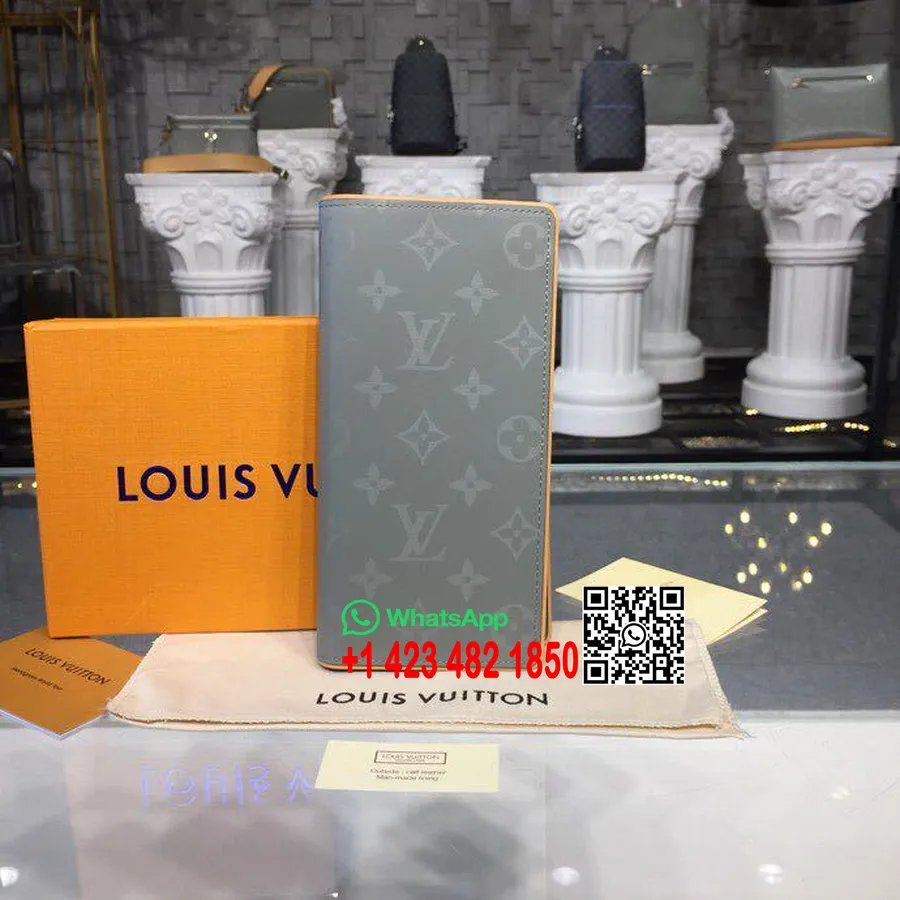 Louis Vuitton Brazza Portfel Z Monogramem Tytanowe Płótno, Kolekcja Jesień/zima 2018 M63236 Szary