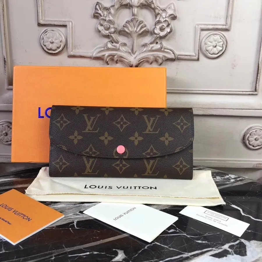 Кошелек Louis Vuitton Emilie с монограммой, холст, коллекция весна/лето 2018, M60698 персиковый