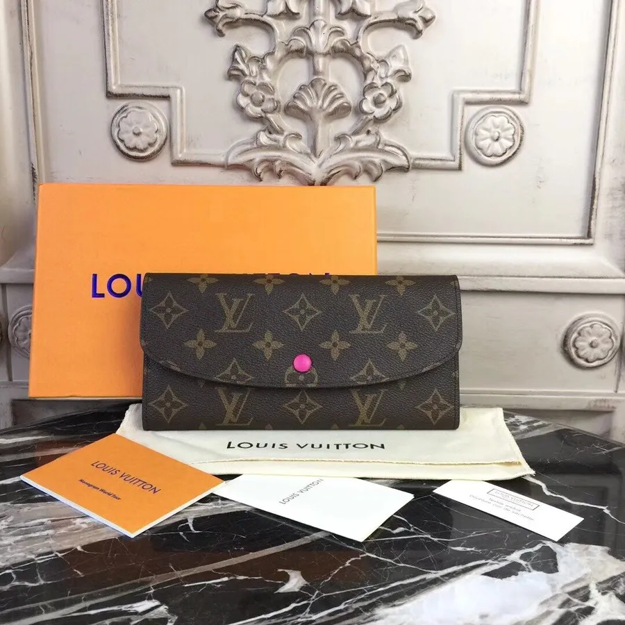 Louis Vuitton Emilie πορτοφόλι μονόγραμμα καμβάς άνοιξη/καλοκαίρι 2018 συλλογή M60698 φρέζια