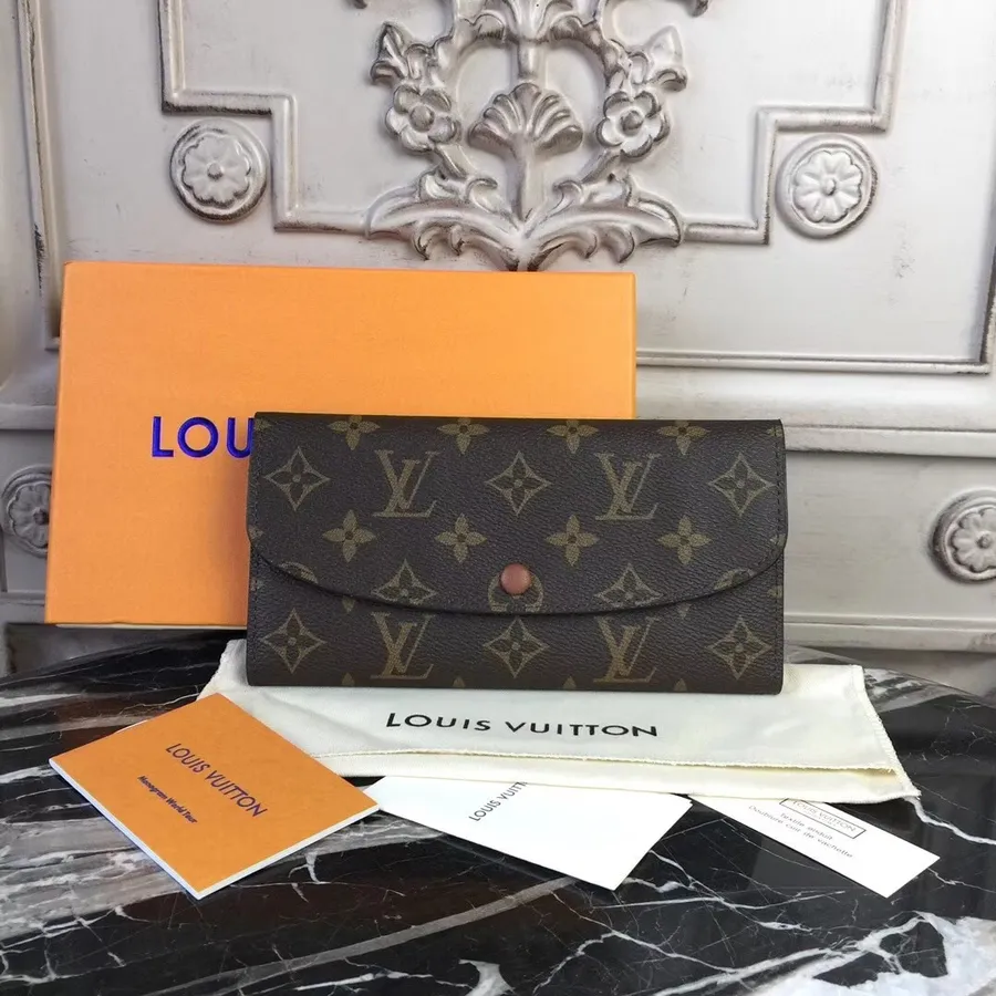 Louis Vuitton Emilie Peňaženka Monogram Plátno Kolekcia Jar/leto 2018 M60698 Hnedá