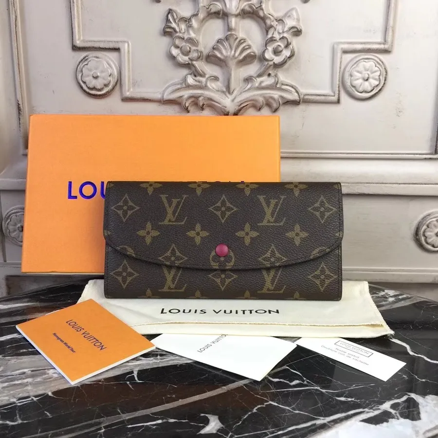 Кошелек Louis Vuitton Emilie с монограммой, холст, коллекция весна/лето 2018, M60698, фуксия