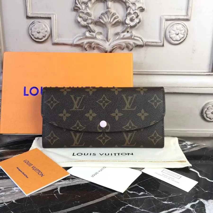 Кошелек Louis Vuitton «Эмили» с монограммой, холст, коллекция весна/лето 2018, M60698, балетка с розой