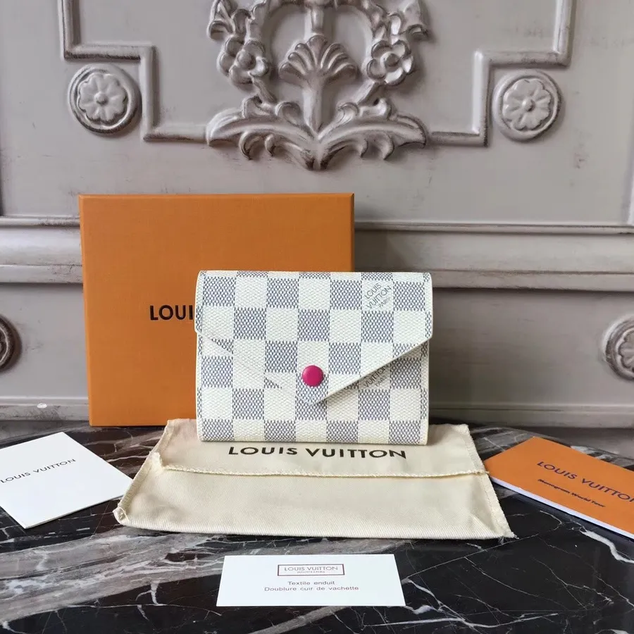 Louis Vuitton Victorine Maks Damier Azur Canvas Pavasara/vasaras 2018 Kolekcija N64022 Fuksija