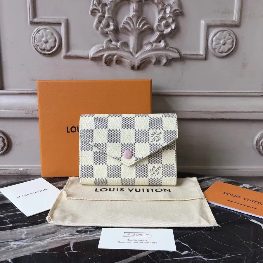 Louis Vuitton Victorine Maks Damier Azur Canvas Pavasara/vasaras 2018 Kolekcija N64022 Rose Ballerine