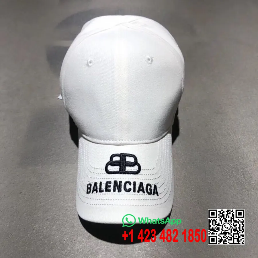 Balenciaga Bb Logobrem Lue Vår/sommer 2019 Kolleksjon, Hvit/svart