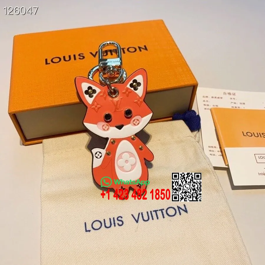 Louis Vuitton Rebane Võtmehoidja Võlu 126047 Monogramm Lõuend Sügis/talv 2020 Kollektsioon, Oranž