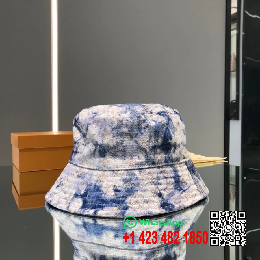 Louis Vuitton Tie-dye Denim Bucket Hat Lente/zomercollectie 2020, Blauw