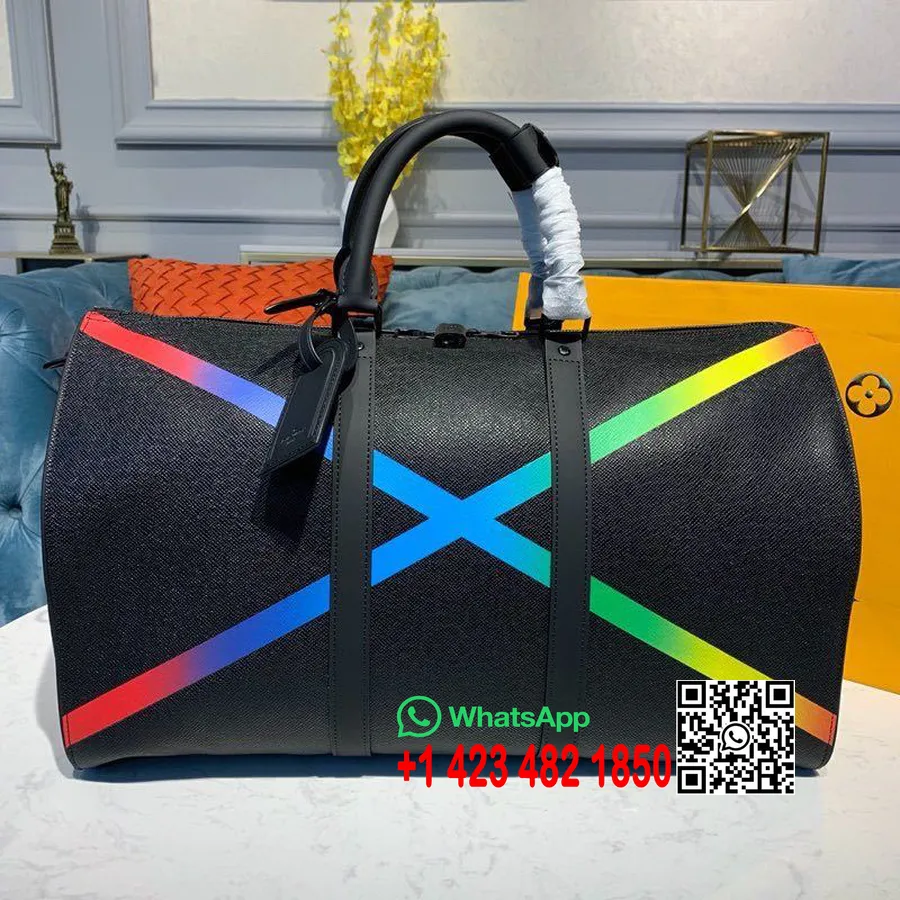 Louis Vuitton Keepall Bandouliere 50 Cm Taiga Piele Panza Toamna/iarna 2019 Colectia M30345, Negru