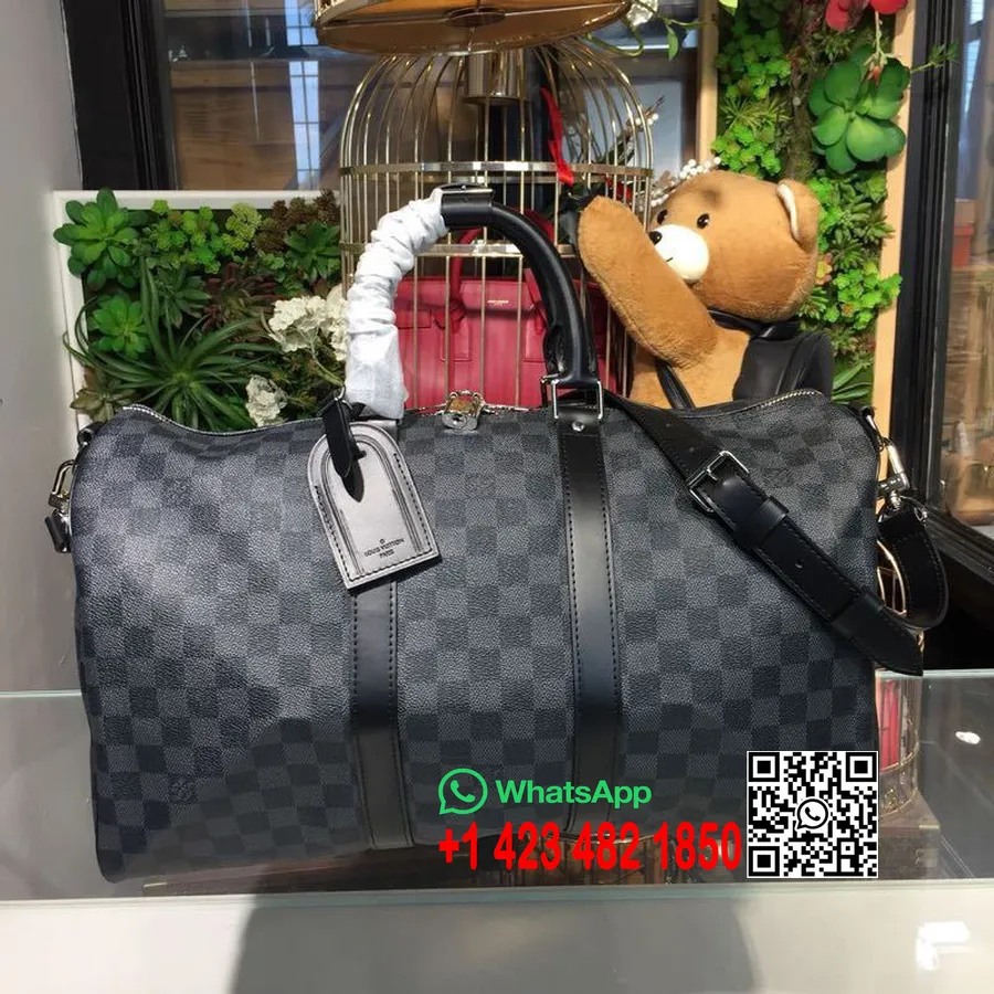 Louis Vuitton Keepall Bandouliere 45cm Monogramma Aptumsums Audekls Rudens/ziema 2019 Kolekcija M41418, Melns