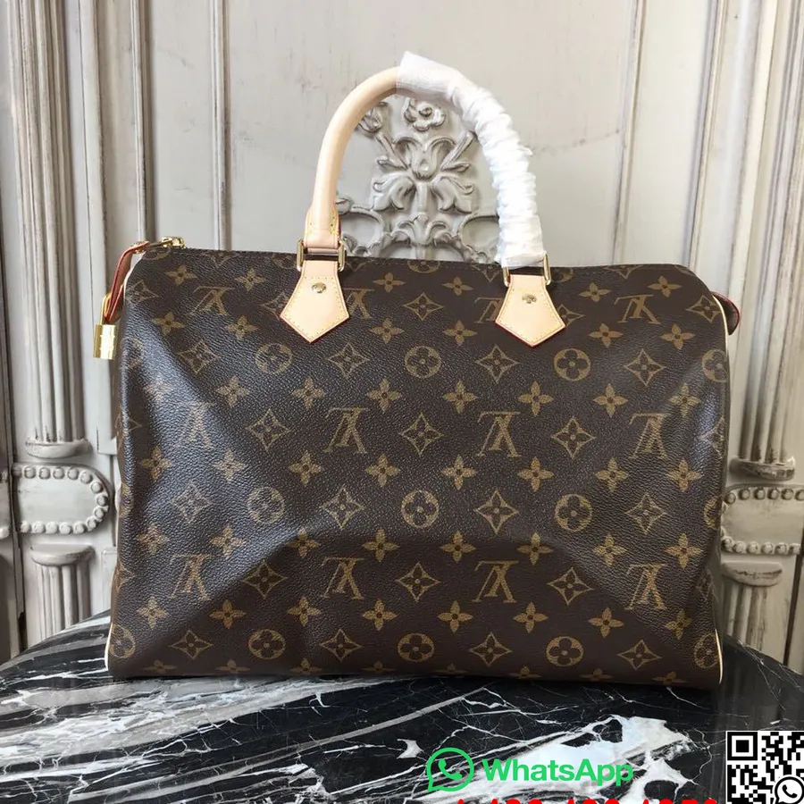 Louis Vuitton Speedy Bandouliere 35 Cm Monogram Lerret Høst/vinter 2019 Kolleksjon N41523, Brun