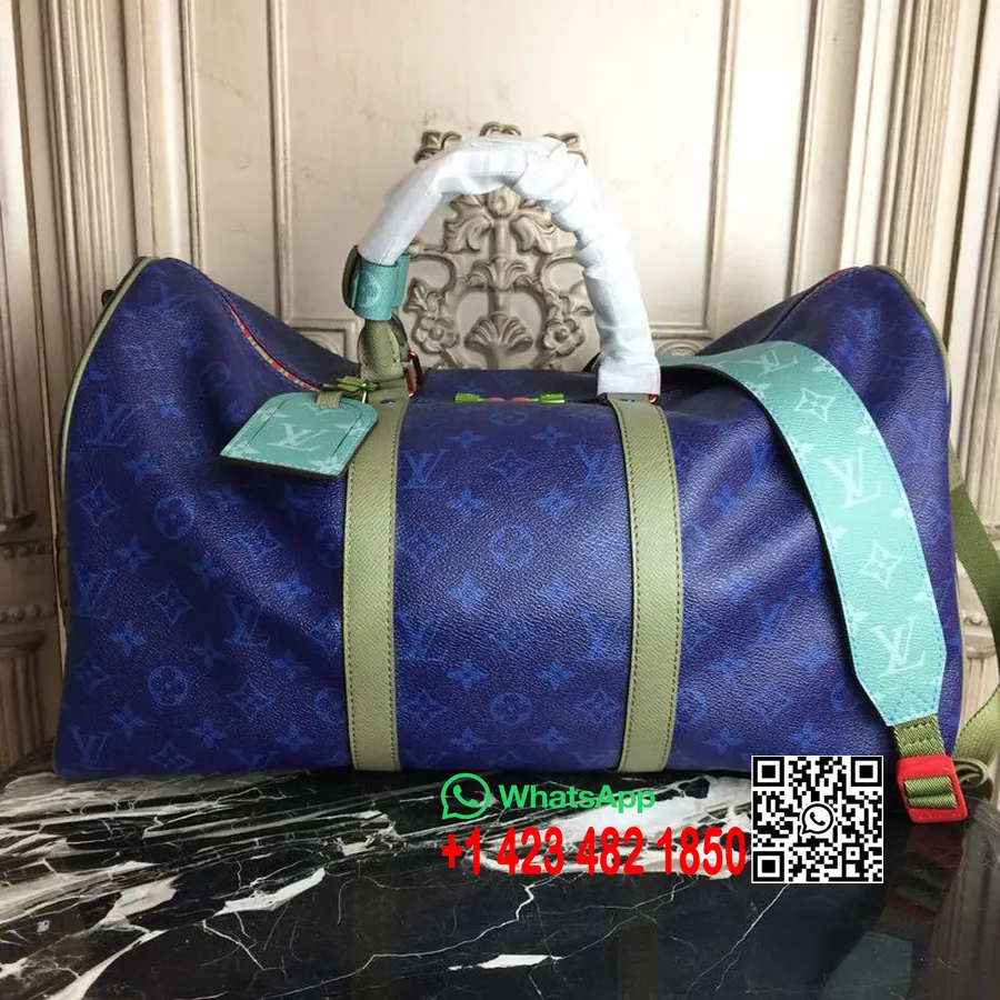 Louis Vuitton Keepall 45cm Monogrammas Audekls Rudens/ziemas 2019 Kolekcija M43855 Zils