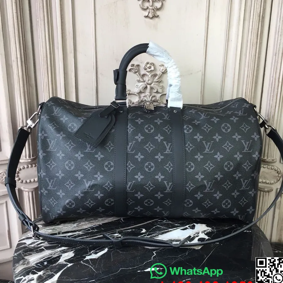 Louis Vuitton Keepall Bandouliere 45cm Monogramma Aptumsums Audekls Rudens/ziema 2019 Kolekcija M41418, Melna