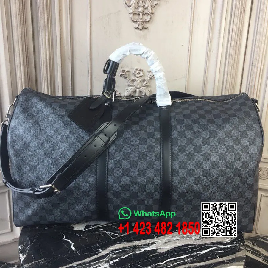 Louis Vuitton Keepall Bandouliere 55cm Damier Graphite Canvas Colectia Toamna/iarna 2019 N41414, Negru