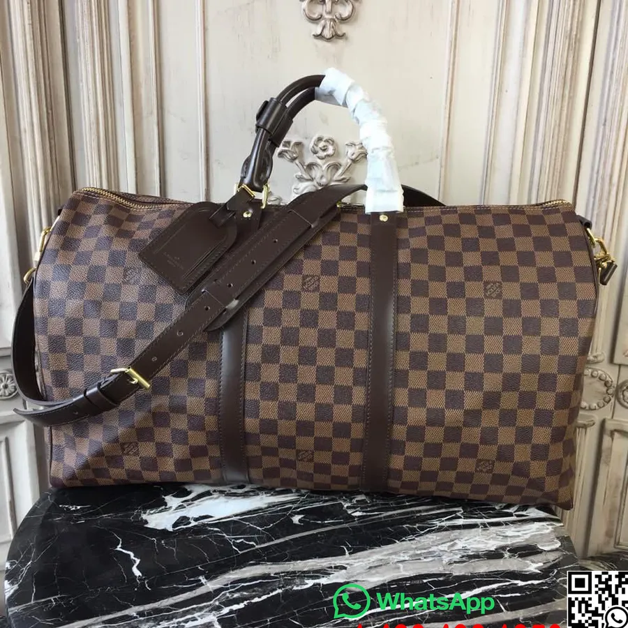 Louis Vuitton Keepall Bandouliere 45cm Damier Ebene Canvas Colectia Toamna/iarna 2019 N41418, Maro