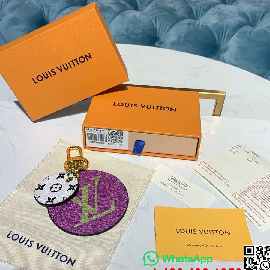 Louis Vuitton Okrugli Privjesak Za Ključeve Monogram Divovsko Platno Kolekcija Proljeće/ljeto 2019. M67847, Fuksija