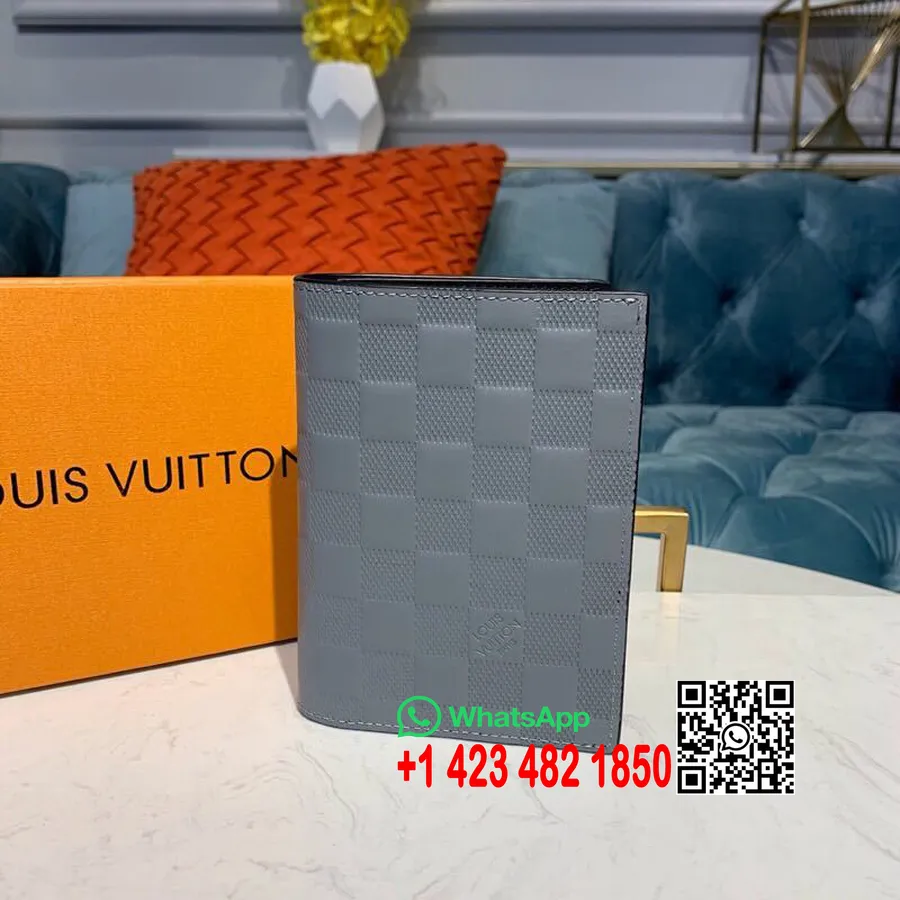 Louis Vuitton Paspoorthoes 15cm Damier Canvas Lente/zomer 2019 Collectie M64501, Grijs