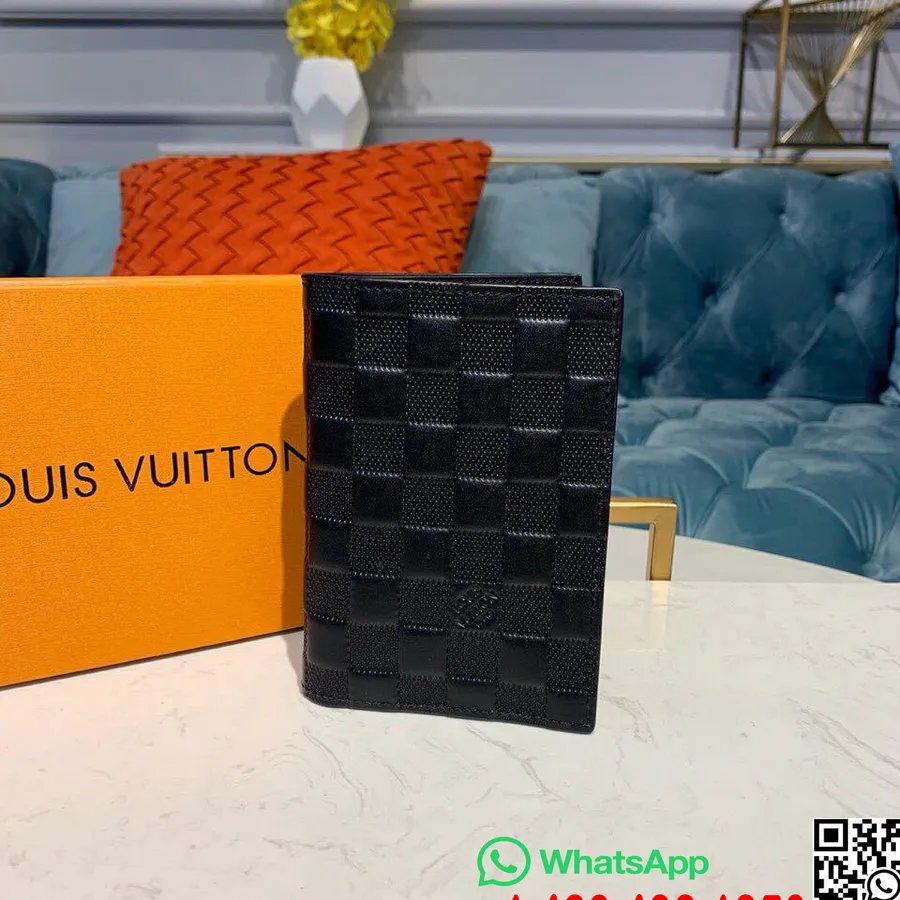 Louis Vuitton Paspoorthoes 15 Cm Damier Canvas Lente/zomer 2019 Collectie M64501, Zwart