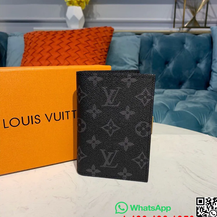 Louis Vuitton Paspoorthoes 15cm Monogram Eclipse Canvas Lente/zomer 2019 Collectie M64501, Zwart