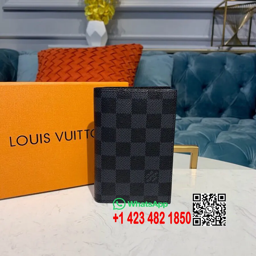 Louis Vuitton Paspoorthoes 15cm Damier Grafiet Canvas Lente/zomer 2019 Collectie N64411, Zwart