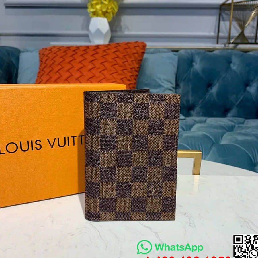 Louis Vuitton Paspoorthoes 15cm Damier Ebene Canvas Lente/zomer 2019 Collectie N64412, Bruin