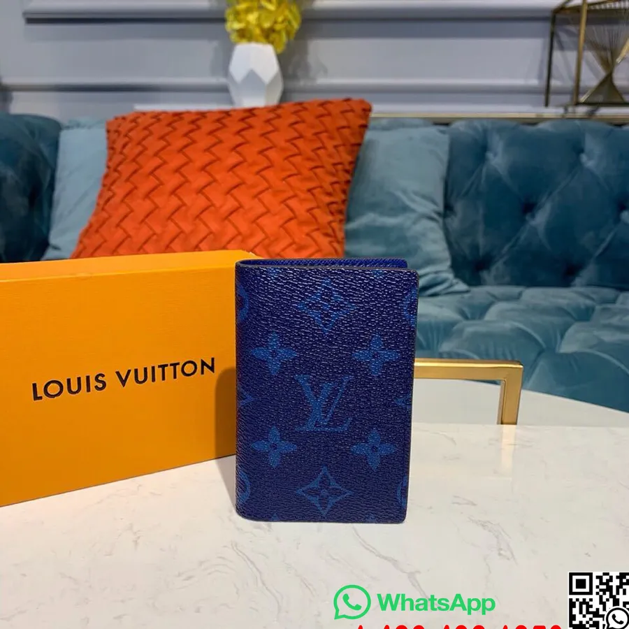 Louis Vuitton Lommeorganisator 12 Cm Monogram Lerret Vår/sommer 2019 Kolleksjon M30301, Elektrisk Blå