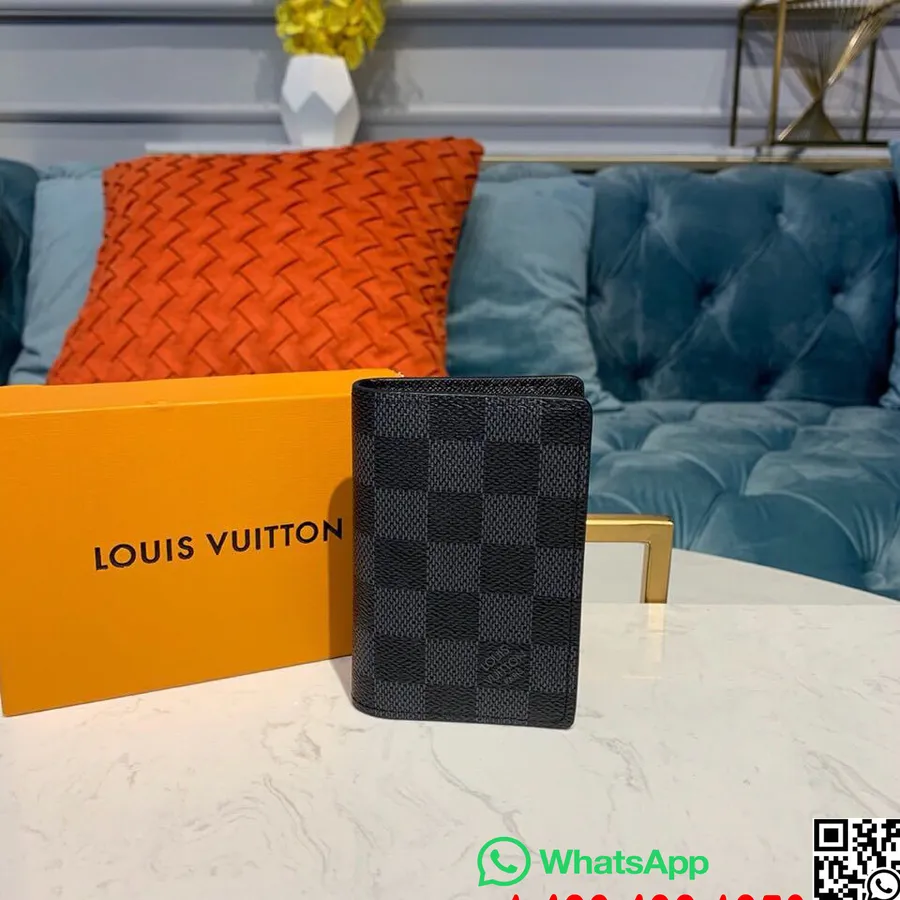 Louis Vuitton Pocket Organizer 12cm Damier Grafiet Canvas Lente/zomer 2019 Collectie M30301, Zwart