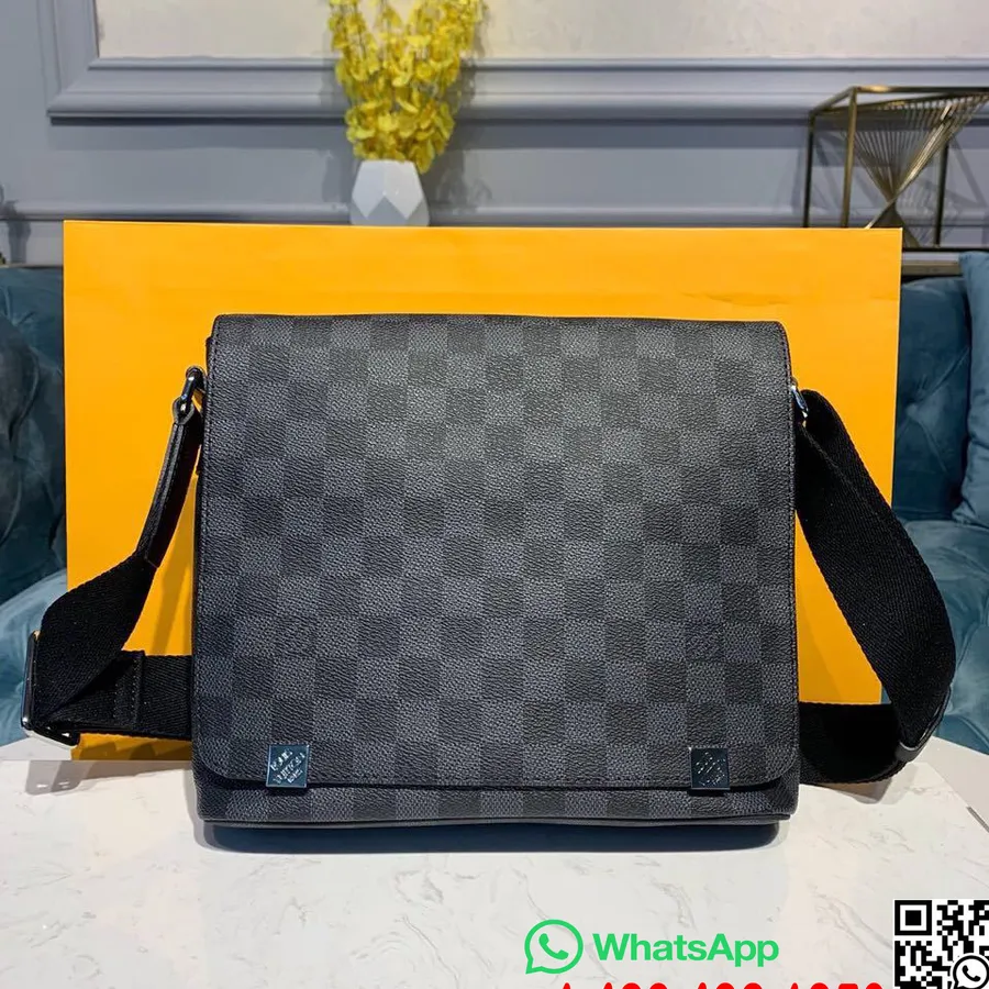 Louis Vuitton District Pm Bag 25cm Damier Grafitt Lerret Vår/sommer 2019 Kolleksjon N41028, Svart